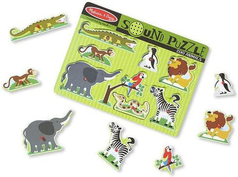 Zoo Animals Sound Puzzle - 8 Pieces-Sound, Sound. Peg & Inset Puzzles, Stock-Learning SPACE