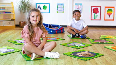 Zoo Conservation™ 30 Mini Placement Carpets with Holdall-Classroom Packs, Kit For Kids, Mats, Mats & Rugs, Nature Sensory Room, Rugs, Sit Mats, Square, Wellbeing Furniture, World & Nature-Learning SPACE