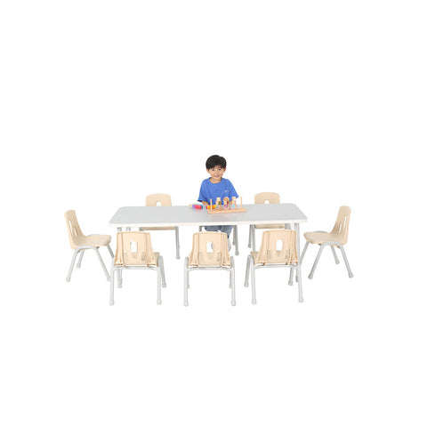 Modern Thrifty Rectangular Table - 4/6/8 Seater Options-Classroom Table, Furniture, Height Adjustable, Profile Education, Rectangular, Table, Wellbeing Furniture-Learning SPACE