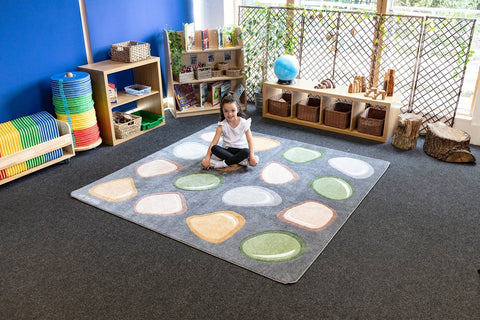 Natural World™ Carved Placement 2x2m Carpet-Kit For Kids, Mats & Rugs, Nature Sensory Room, Neutral Colour, Placement Carpets, Rugs, Square, Wellbeing Furniture-Learning SPACE