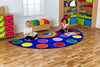 Rainbow™ Semi-Circle Placement 3x1.5m Carpet-Corner & Semi-Circle, Kit For Kids, Mats & Rugs, Multi-Colour, Placement Carpets, Rainbow Theme Sensory Room, Rugs, Wellbeing Furniture-Learning SPACE