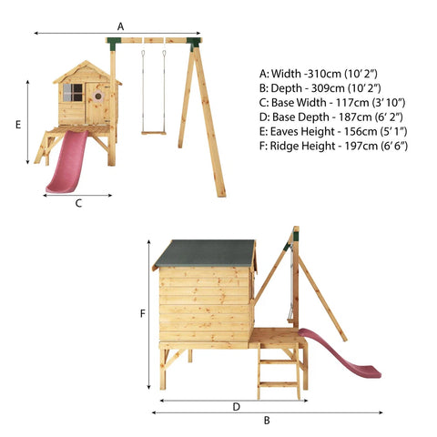 Snug Playhouse - Optional Tower With Slide or Activity Set-Forest School & Outdoor Garden Equipment, Mercia Garden Products, Play Houses, Playground Equipment, Playhouses-Learning SPACE