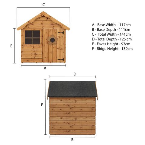 Snug Playhouse - Optional Tower With Slide or Activity Set-Forest School & Outdoor Garden Equipment, Mercia Garden Products, Play Houses, Playground Equipment, Playhouses-Learning SPACE